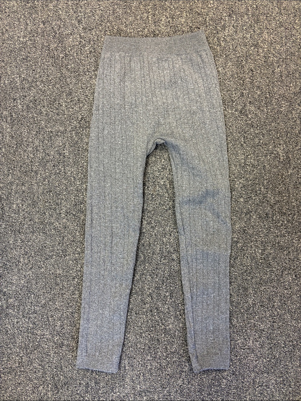 One Step Ahead Gray Ribbed Knit Leggings